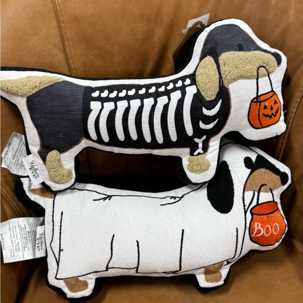 Spritz Halloween Dog Pillows - Black, White, Orange
